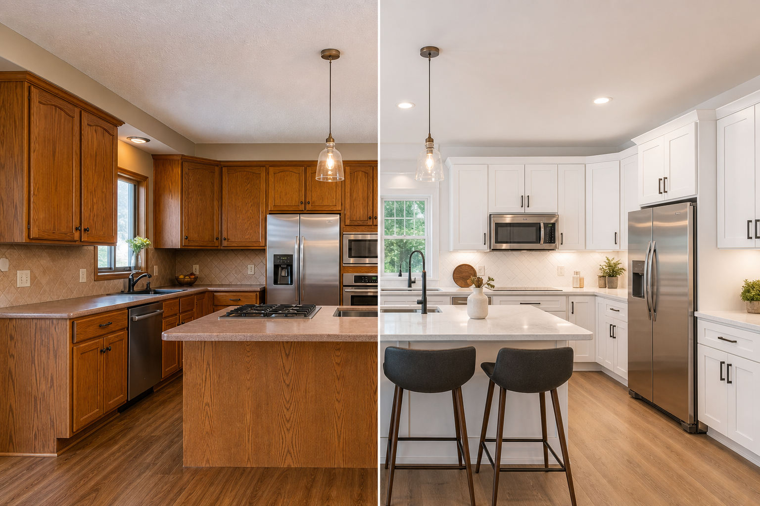 AI generated kitchen cabinet redesign