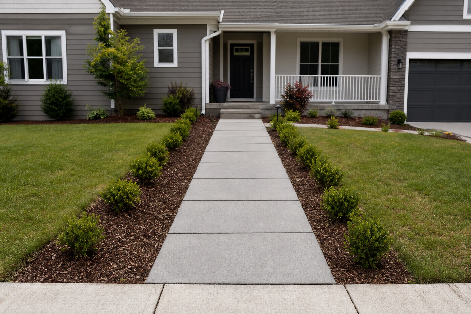 AI generated front walkway redesign